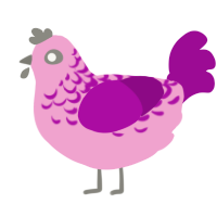 (unnamed), a pink and plum chicken with a half-lace pattern