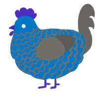 (unnamed), a sapphire and grey chicken with a lace pattern