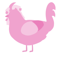 pninke, a pink chicken