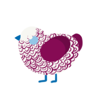 Garnet Kintsugi, a white and wine chicken with a double-lace pattern