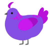 (unnamed), a blurple and amethyst chicken with a neck-speckle pattern