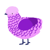 Milkshake, a lavender and violet chicken with a lace pattern