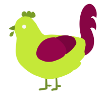 (unnamed), a lime and maroon chicken