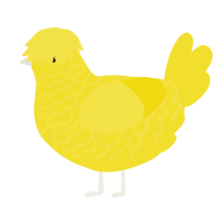 chick, a yellow chicken with a lace pattern