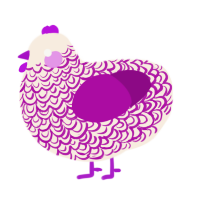 (unnamed), a cream and plum chicken with a double-lace pattern