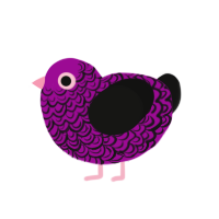 Wuthering Heights, a plum and black chicken with a double-lace pattern