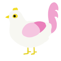 (unnamed), a white and pink chicken