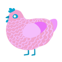 (unnamed), a pink and lavender chicken with a lace pattern