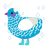 Jalid, a cerulean and white chicken with a lace pattern