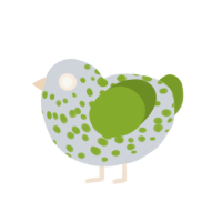 (unnamed), a mist and chartreuse chicken with a speckle pattern