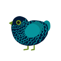 Nox Aeris, a tumblr and teal chicken with a lace pattern