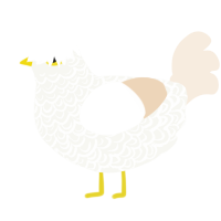 milk jug, a white and cream chicken with a double-lace pattern