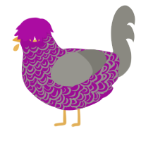 Slate Berry, a plum and ash chicken with a double-lace pattern