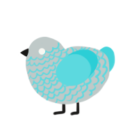 (unnamed), a silver and aqua chicken with a lace pattern