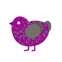 (unnamed), a plum and grey chicken with a speckle pattern