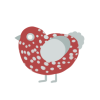 (unnamed), a red and silver chicken with a speckle pattern