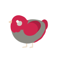 (unnamed), a ash and crimson chicken with a head pattern