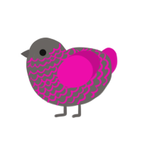 (unnamed), a grey and fuchsia chicken with a lace pattern