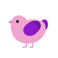 (unnamed), a pink and violet chicken