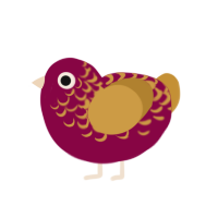 千秋, a maroon and gold chicken with a half-lace pattern