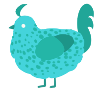 S-teal My Heart, a teal chicken with a speckle pattern