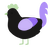 Pluto, a sable and lilac chicken