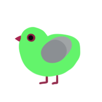 Natu, a plum and grey chicken