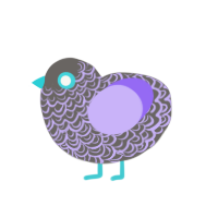 2231233123312331233, a grey and lilac chicken with a double-lace pattern