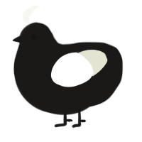 GREYLIST, a sable and white chicken