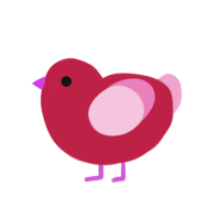 (unnamed), a crimson and pink chicken