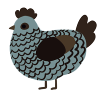 Lichen, a brown and mist chicken with a lace pattern