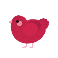 Spicy Pinky, a crimson chicken with a double-lace pattern