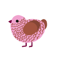 Cleffa, a pink and russet chicken with a lace pattern