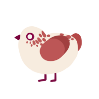 Jam Shortcake, a cream and red chicken with a neck-speckle pattern