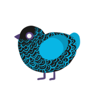 (unnamed), a sable and cerulean chicken with a double-lace pattern