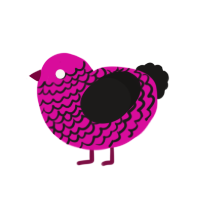 xX_sc3n3g1r7_Xx, a fuchsia and sable chicken with a lace pattern