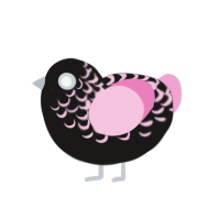 (unnamed), a sable and pink chicken with a half-lace pattern