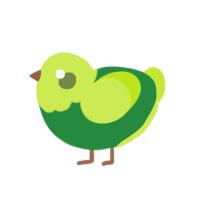 (unnamed), a viridian and lime chicken with a head pattern