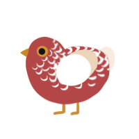 (unnamed), a red and cream chicken with a half-lace pattern