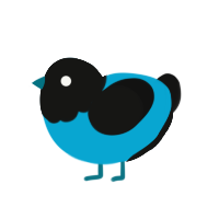 (unnamed), a cerulean and black chicken with a head pattern