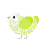 (unnamed), a white and lime chicken with a double-lace pattern