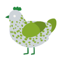 (unnamed), a mist and chartreuse chicken with a speckle pattern