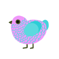 tbn, a lavender and aqua chicken with a lace pattern