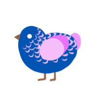 GF660P but Shriveled, a ultramarine and lavender chicken with a half-lace pattern