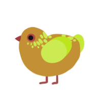 (unnamed), a gold and lime chicken with a neck-speckle pattern