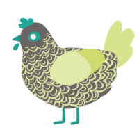 (unnamed), a grey and lemon chicken with a double-lace pattern