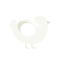 Calamity, a white chicken with a neck-speckle pattern