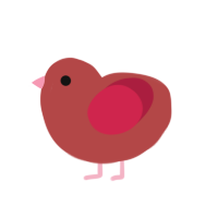 salormy, a red and rose chicken with a speckle pattern