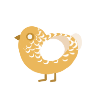 egg salad, a honey and cream chicken with a half-lace pattern