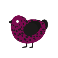 Velvet, a wine and sable chicken with a speckle pattern